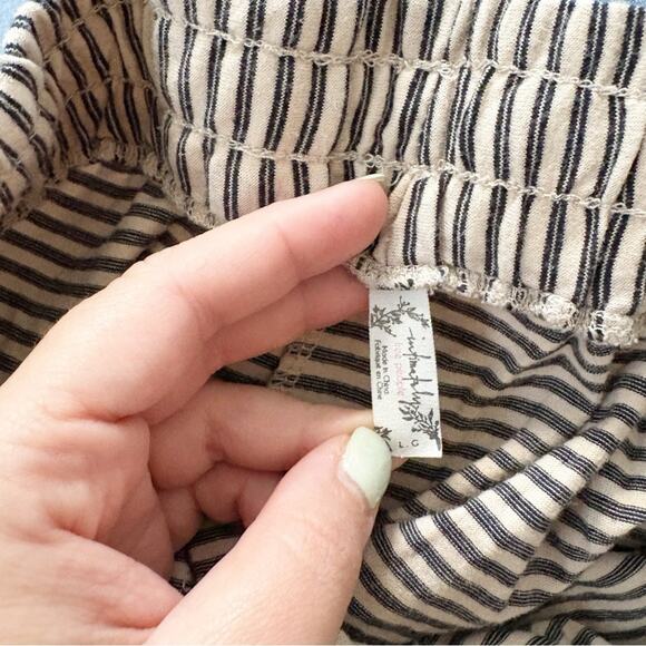 Intimately Free People Striped Lounge Drawstring Shorts Neutral Tone Size L - Picture 4 of 4